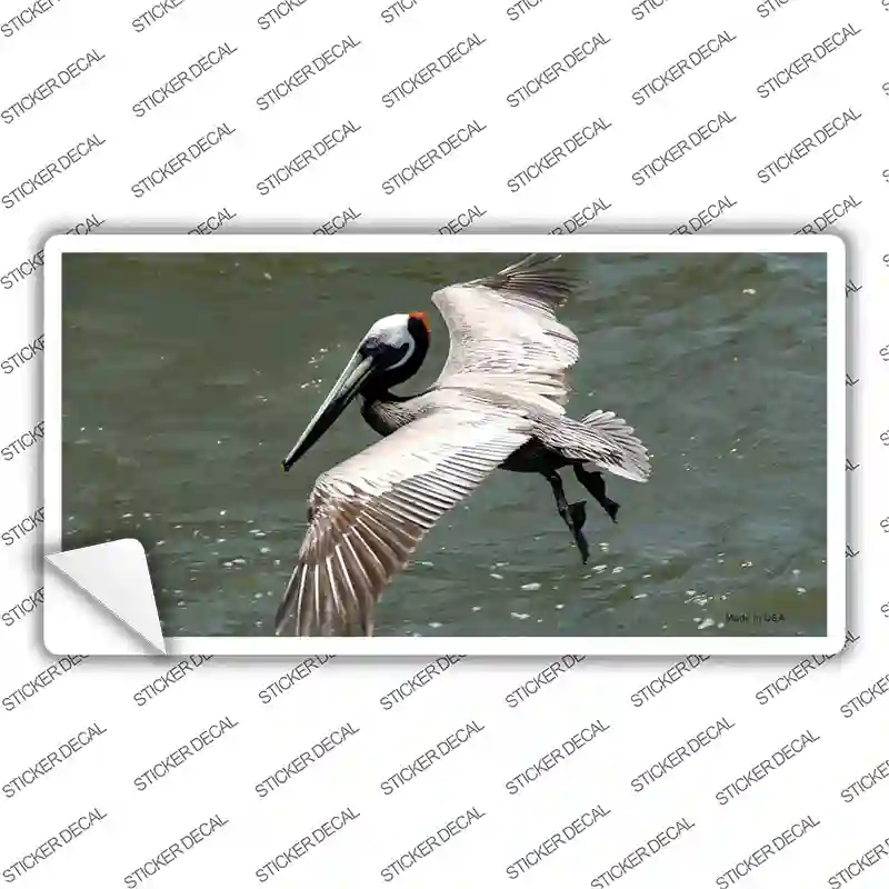 Pelican In Flight Novelty Sticker Decal