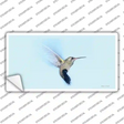 Hummingbird In Flight, Blue Novelty Sticker Decal
