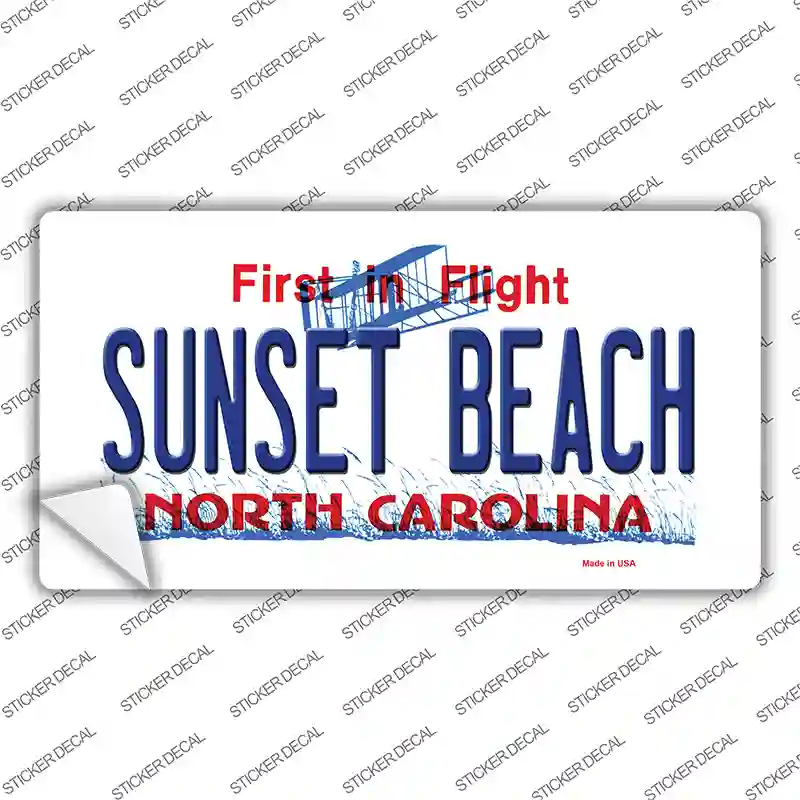 Sunset Beach North Carolina State Novelty Sticker Decal