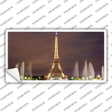Eiffel Tower Night With Fountain Novelty Sticker Decal