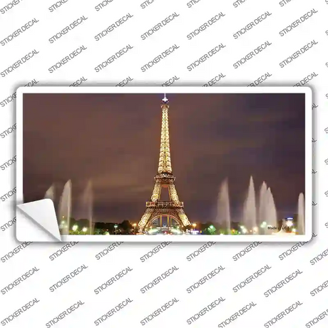 Eiffel Tower Night With Fountain Novelty Sticker Decal