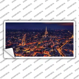 Paris At Night Eiffel Tower In Center Novelty Sticker Decal