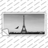 Eiffel Tower Black and White With Bird Novelty Sticker Decal