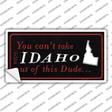 Idaho Dude Novelty Sticker Decal