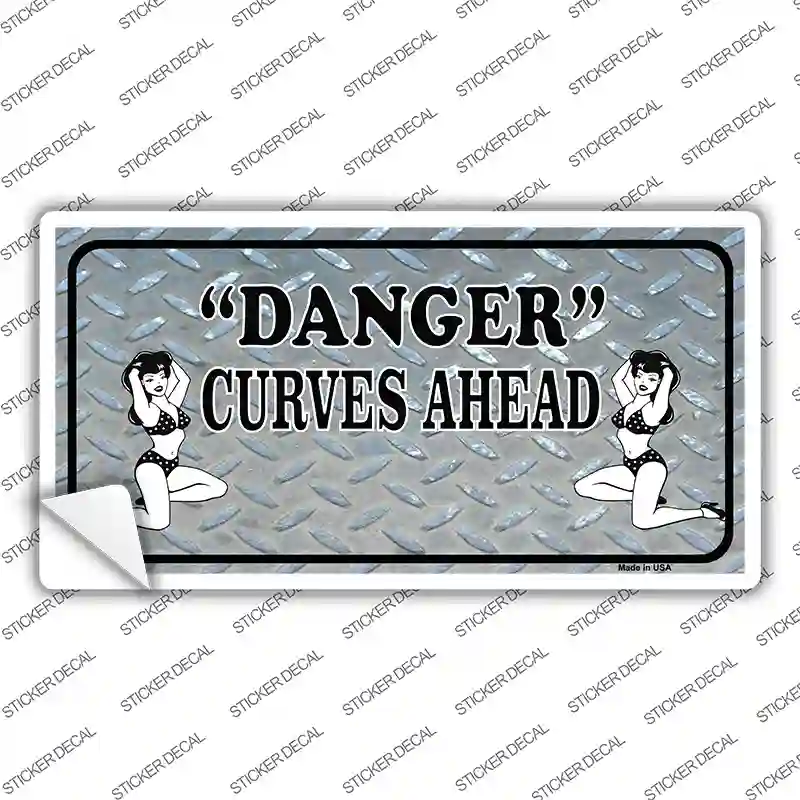 Danger Curves Ahead Novelty Sticker Decal