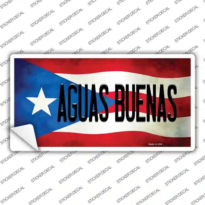 Aguas Buenas Puerto Rico Flag Novelty Sticker Decal