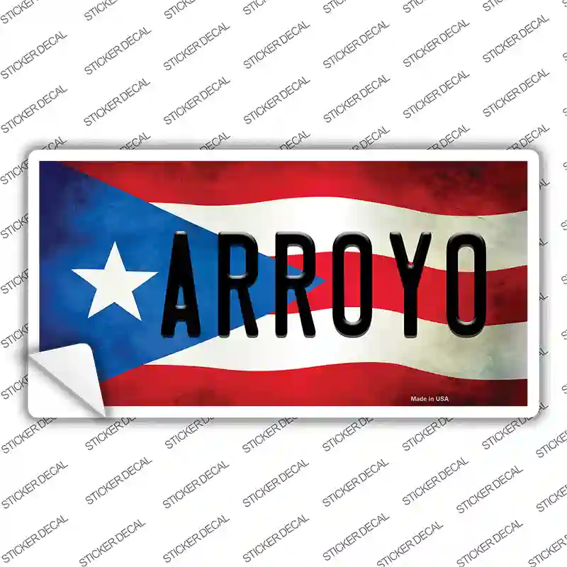 Arroyo Puerto Rico Flag Novelty Sticker Decal
