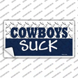 Cowboys Suck Novelty Sticker Decal