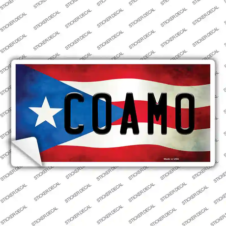 Coamo Puerto Rico Flag Novelty Sticker Decal