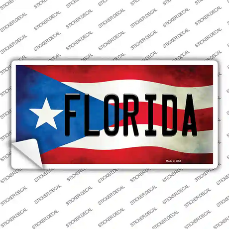 Florida Puerto Rico Flag Novelty Sticker Decal