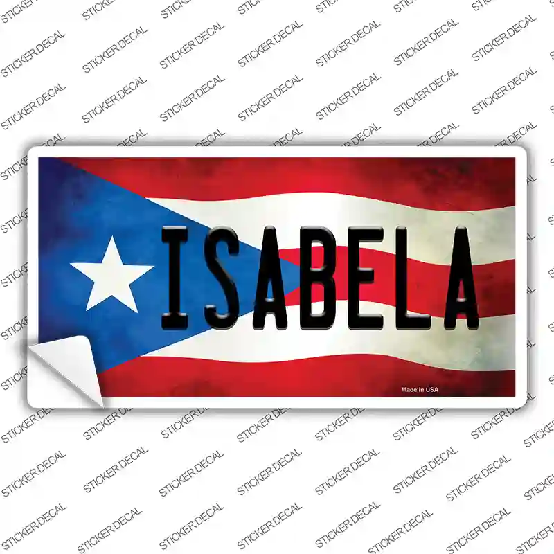 Isabela Puerto Rico Flag Novelty Sticker Decal