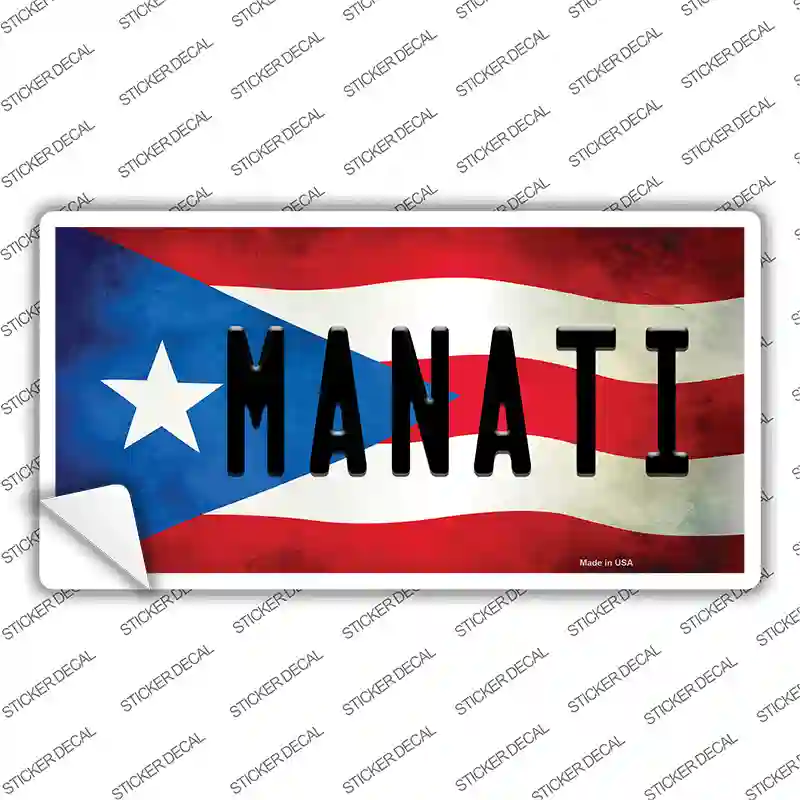 Manati Puerto Rico Flag Novelty Sticker Decal