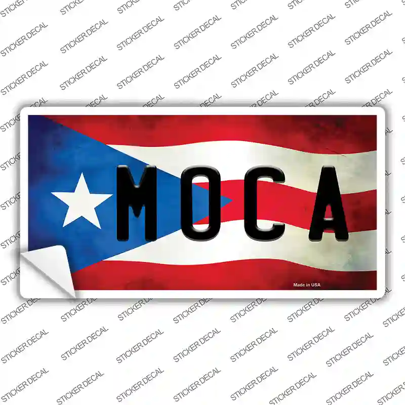 Moca Puerto Rico Flag Novelty Sticker Decal