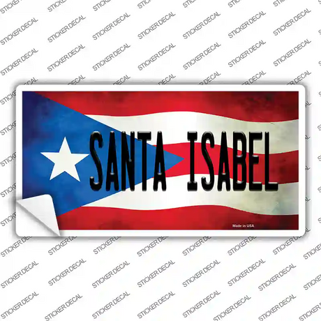 Santa Isabel Puerto Rico Flag Novelty Sticker Decal