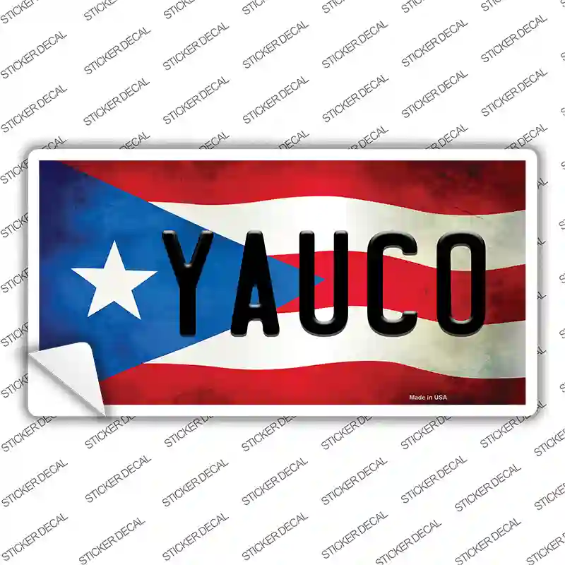 Yauco Puerto Rico Flag Novelty Sticker Decal