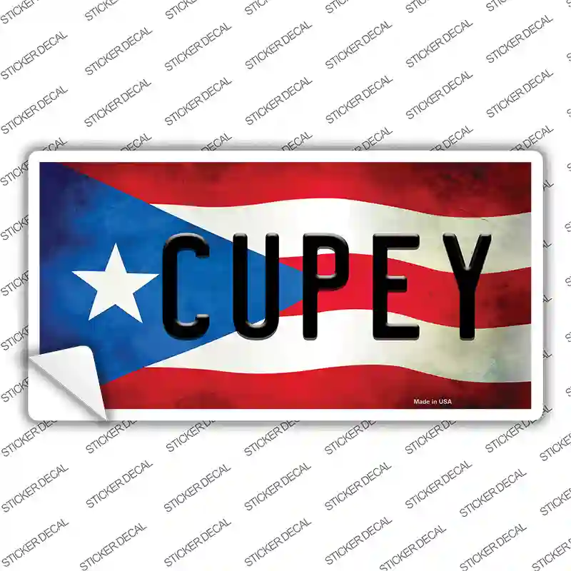 Cupey Puerto Rico Flag Novelty Sticker Decal
