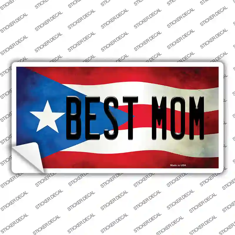 Best Mom Puerto Rico Flag Novelty Sticker Decal