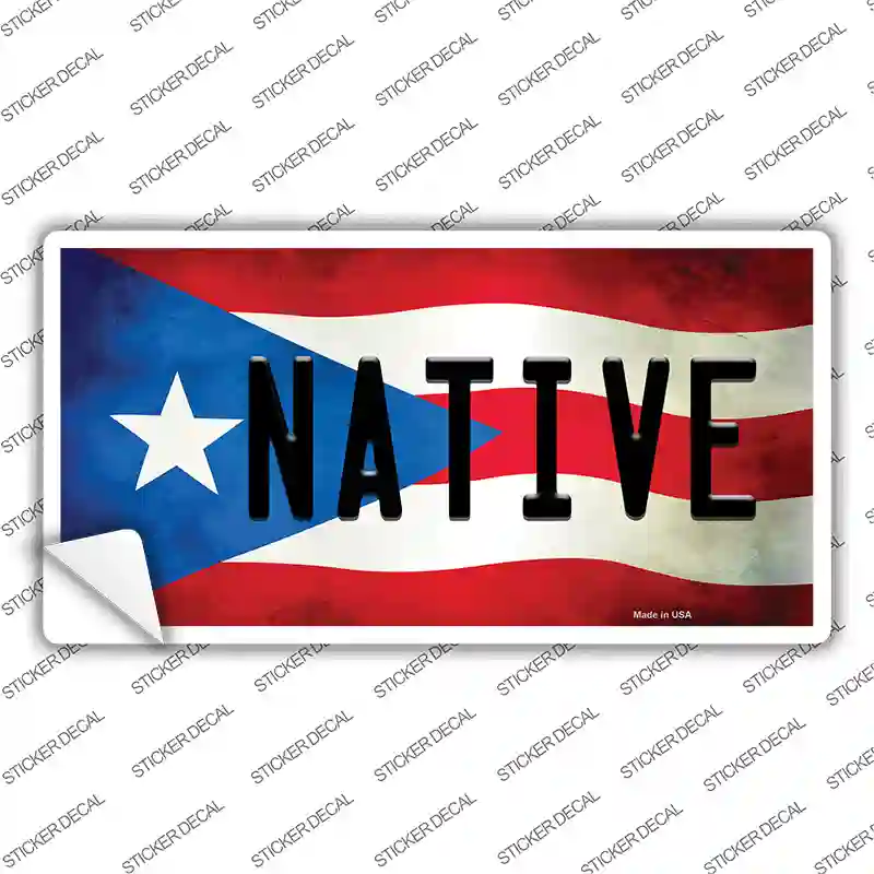 Native Puerto Rico Flag Novelty Sticker Decal