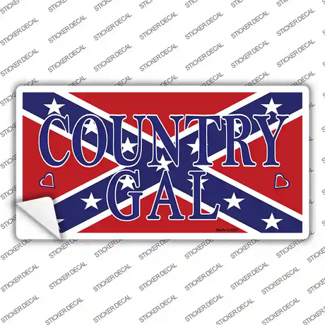 Confederate Country Gal Novelty Sticker Decal