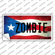 Zombie Puerto Rico Flag Novelty Sticker Decal