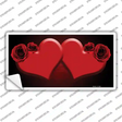 Hearts Over Roses In Red Novelty Sticker Decal