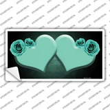 Hearts Over Roses In Mint Novelty Sticker Decal