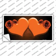 Hearts Over Roses In Orange Novelty Sticker Decal
