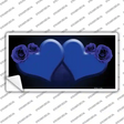 Hearts Over Roses In Blue Novelty Sticker Decal
