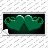 Hearts Over Roses In Green Novelty Sticker Decal