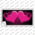 Hearts Over Roses In Pink Novelty Sticker Decal