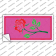 Illustrated Rose On Pink Chaise Lounge Novelty Sticker Decal