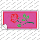 Illustrated Rose On Pink Chaise Lounge Novelty Sticker Decal