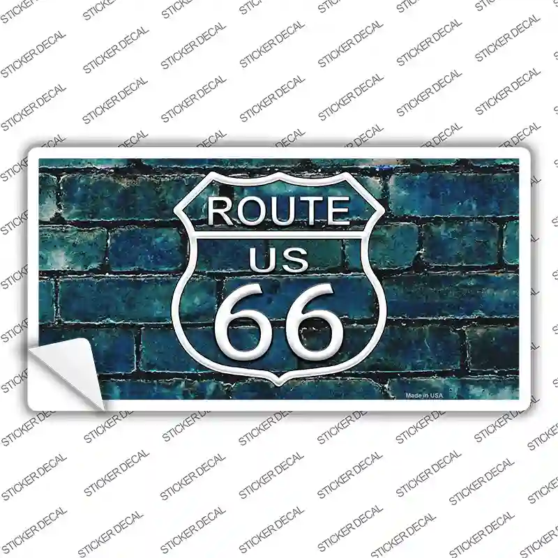 Route 66 Blue Brick Wall Novelty Sticker Decal