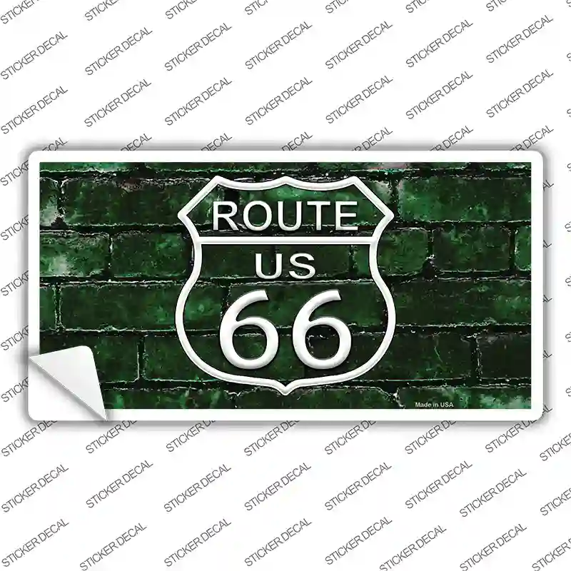 Route 66 Green Brick Wall Novelty Sticker Decal
