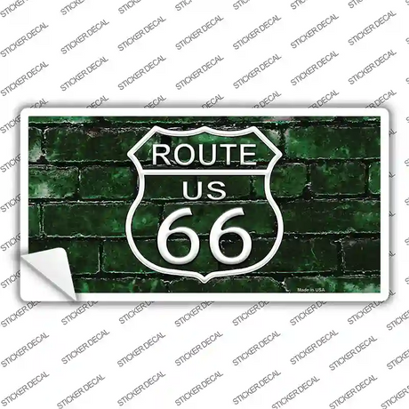Route 66 Green Brick Wall Novelty Sticker Decal