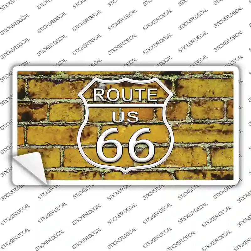 Route 66 Yellow Brick Wall Novelty Sticker Decal