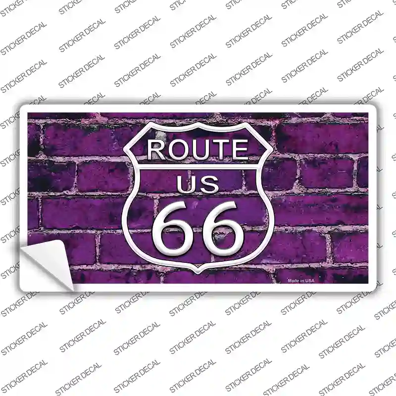 Route 66 Purple Brick Wall Novelty Sticker Decal