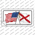 Alabama Crossed US Flag Novelty Sticker Decal
