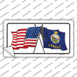 Kansas Crossed US Flag Novelty Sticker Decal