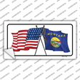 Montana Crossed US Flag Novelty Sticker Decal