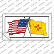 New Mexico Crossed US Flag Novelty Sticker Decal