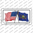 Pennsylvania Crossed US Flag Novelty Sticker Decal