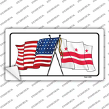 Washington DC Crossed US Flag Novelty Sticker Decal