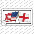 England Crossed US Flag Novelty Sticker Decal