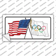 Olympic Crossed US Flag Novelty Sticker Decal