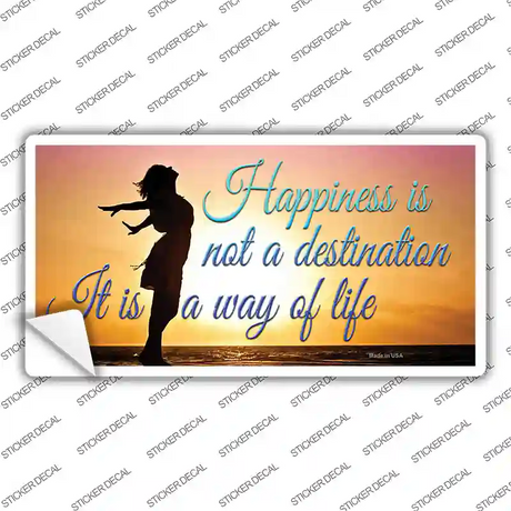 Happiness Way Of Life Sunset Novelty Sticker Decal