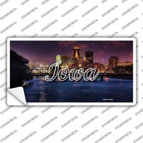 Iowa Bridge City Lights State Novelty Sticker Decal