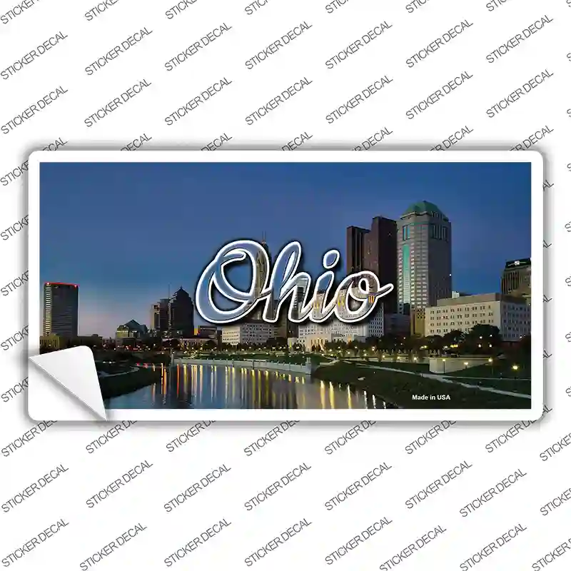 Ohio River City Skyline State Novelty Sticker Decal