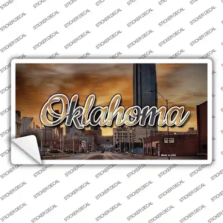 Oklahoma Sunset Skyline State Novelty Sticker Decal