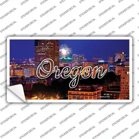 Oregon Firework City Lights State Novelty Sticker Decal